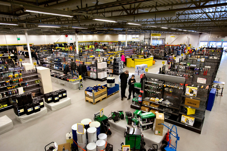Interior of a large Swedol store
